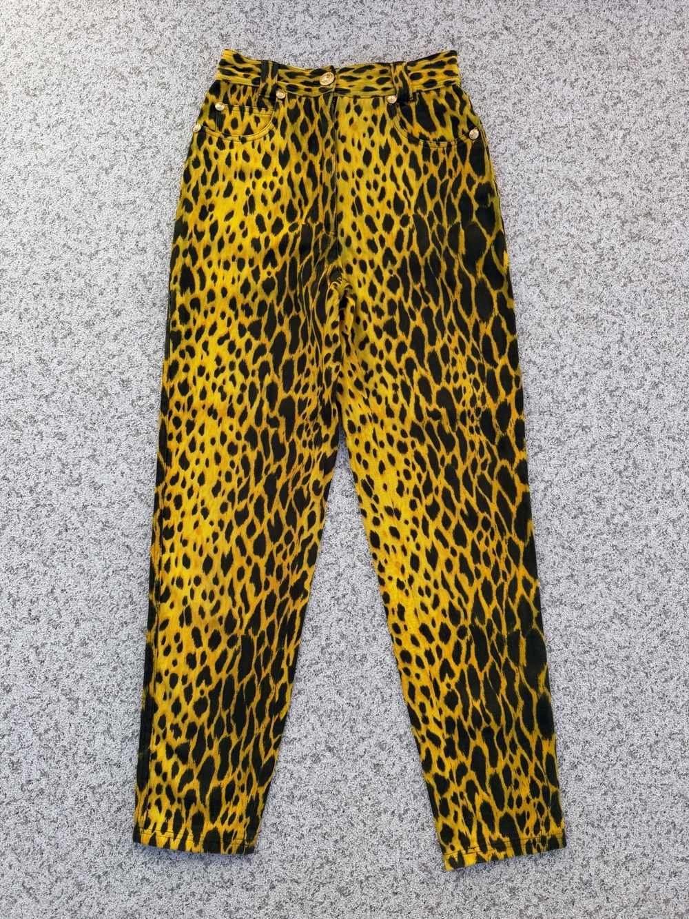 RARE Gianni Versace S/S 1992 Runway Animal-Print Jeans | Look 22 | IT 42